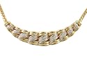 10k Gold Plated Sterling Silver Diamond "Shrimp" Necklace (1/10 cttw)