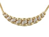 10k Gold Plated Sterling Silver Diamond "Shrimp" Necklace (1/10 cttw)