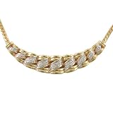 10k Gold Plated Sterling Silver Diamond Shrimp Necklace (1 10 cttw)