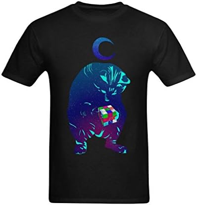 Phlijah Men's Artwork Panda Plays Rubik's Cube T-Shirt US Size 2XL