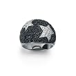 Platinum Overlay Sterling Silver Synthetic Blue & Cubic Zirconia Star Ring