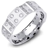 1.08ct 14K White Gold Full Eternity Diamond Wedding Band