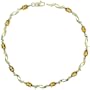 10k Gold Alternating Swirl & Oval 7" Stone Bracelet, w/ Brilliant Cut Diamonds & Oval Cut (5x3mm) Citrine Stones, 1/8" (3.5mm) wide