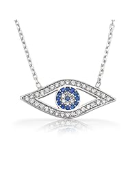 Bling Jewelry Sterling Silver Evil Eye Necklace 16in.