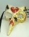 Mask Mardi Gras Red Heart Ornate Long Noses Party Mask