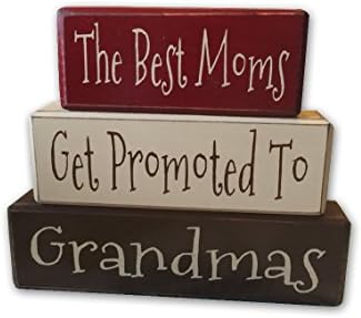 The best moms get promoted to grandmas, stacking handpainted wood blocks distress country home decor