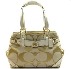 NEW AUTHENTIC COACH SIGNATURE CARLY CARRYALL 13237 (Khaki/Parchment)