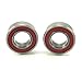 6x12x4mm Precision Hybrid Ceramic Ball Bearings Red Rubber Seals (2)