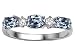 Jewelry : 0.84 cts Genuine Aquamarine and Diamond 3 Stone Ring - 14kt White or Yellow Gold