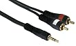 DURAGADGET Pure HQ OFC 3.5mm Stereo Jack to 2 RCA Phono Plugs Cable Gold 2m for iPod Nano 1st Gen 1GB 2GB 4GB