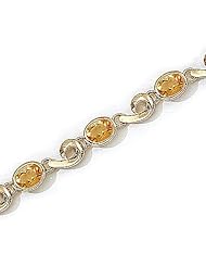 14kt Yellow Gold Oval Citrine and Diamond Bracelet