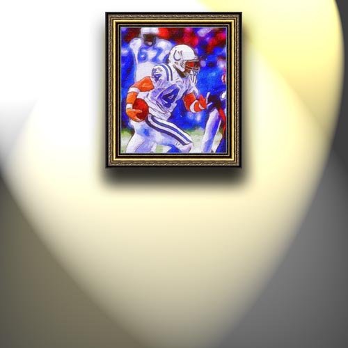 Completely Handpainted American Football Sport Painting, Custom Order FL9166, Oil on Canvas, with Option to Paint Jerry, Brett & Co. from Any Other Favorite Photograph or Picture, Unframed, Size 23'' x 27