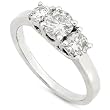 Three Stone Round Brilliant Diamond Ring 1/4ctw (HI/I1) in 14K White Gold