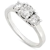 Three Stone Round Brilliant Diamond Ring 1/4ctw (IJ/I1) in White Gold