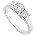 Three Stone Round Brilliant Diamond Ring 1/4ctw (IJ/I1) in White Gold
