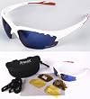Breeze White / Red Sunglasses With Interchangeable Lenses for Cricket, Tennis, Sailing, Windsurfing, Kite Surfing etc.