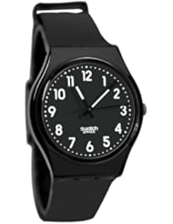swatch Womens GB247 Quartz Black Dial Luminous Plastic Watch