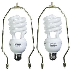 3-way Energy Saving CFL 26W Light Bulb 3000K - with Lamp Harp - Pack of 2 by Satco
