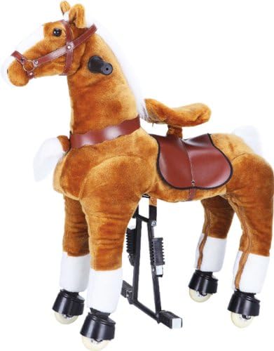 37" Medium size Light Brown Giddy Up Horse Pony Rock Walk Ride On Pony Ages 4-11