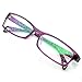 PenSee Fashion Horned Rim Rectangular Eye Glasses Frames Clear Lens (Purple(Dot legs))