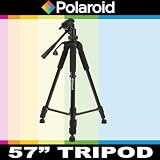 Polaroid 145 cm Photo / Video Tripod Includes Deluxe Tripod Carrying Case For The Nikon D40, D40x, D50, D60, D70, D80, D90, D100, D200, D300, D3, D3S, D700, D3000, D5000, D3100, D7000 Digital SLR Cameras
