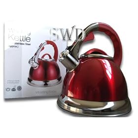 3.5 LITRE STAINLESS STEEL WHISTLING KETTLE RED