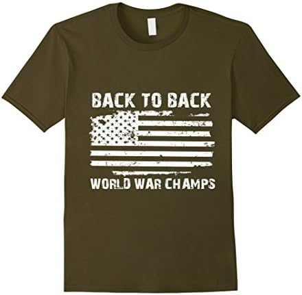 Men's Back to Back World War Champs USA T-Shirt - America T-Shirt XL Olive