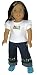 White Flower Top and Jeans. Fits 18" Dolls Like American Girl Doll.