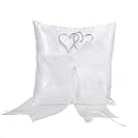 Linked at the Heart Ring Pillow - White