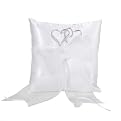 Linked at the Heart Ring Pillow - White