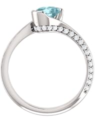 14K White Gold 7.00x5.00mm Oval Cut Mozambique Blue Paraiba Tourmaline and Diamond Ring -- LIFETIME WARRANTY