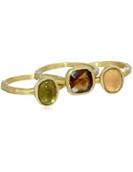 Gold Plated Multi-Colored Triple Ring, Size 7