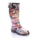 Funky! Bright Paisley Rain Boots Rubber Outdoor Womens