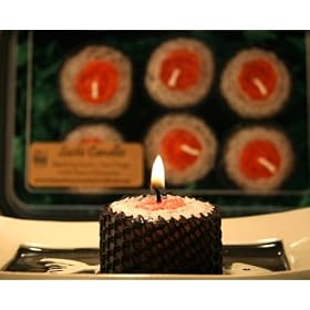 Sushi Natural Beeswax Candles boxed set of 6