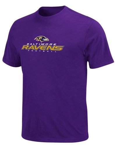 NFL Baltimore Ravens Short Yardage II Adult Short-Sleeved Crew Neck Synthetic Tee, Dark Purple, Large