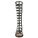 Womens Knee High Roman Gladiator Sandals Ladies Cut Out Flat Boots Summer Casual Strappy Zipper Retro Fashion Thong Sandal