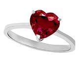 2.00 cts 14K Gold Lab Created Ruby Heart Shape Solitaire Engagement Ring - 14kt White or Yellow Gold