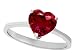 2.00 cts 14K Gold Lab Created Ruby Heart Shape Solitaire Engagement Ring - 14kt White or Yellow Gold