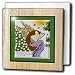SmudgeArt Angel Designs - Angel Playing Harp In A Garden - Christmas Art 9 - Tile Napkin Holders