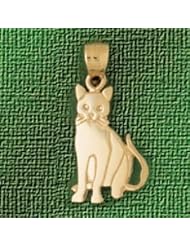 Dazzlers Solid 14 karats Gold Cat Kitten Charm Pendant available in three colors from jewelsberry (weights: 0.9 grams only)