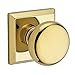 Baldwin HDROUTSR003 Reserve Half Dummy Round with Traditional Square Rose in Lifetime Brass Finish by Baldwin