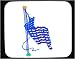 Mouse Pad with stars and stripes, American, flag, pole