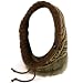 Faux Fur Hoodie Pullover Headscarf Knit Loop Neckwarmer Scarf Ski Hat Brown with Gray