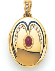 Victor Mayer 18K Gold Diamond Locket With Ruby 18K Yellow Gold