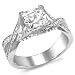 2.00 CT Sterling Silver Ladies Princess Cubic Zirconia CZ Wedding Bridal Engagement Ring (Available in size 6, 7, 8)