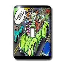 Londons Times Funny Bugs and Slugs Cartoons - Ladybug Drivers - Light Switch Covers - single toggle switch