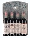 4 WINE bottle MAGNETS refrigerator KITCHEN decor