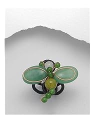 Green Butterfly Cotton Waxed Thread Jade Ring In Copper