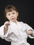 Little Girl in Martial Arts Gear Photographic Poster Print, 18x24
