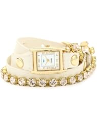 La Mer Collections Womens LMMULTI5001 Chandelier Crystal Chain Collection Silk Chandelier Watch